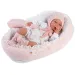 Llorens: Mimi 42cm-ová bábika dievčatka v ružovom oblečení s kolískou