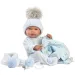 Llorens: Tino 43cm bábika novonarodeného chlapčeka s modrou prikrývkou, cumlíkom a 2