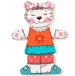 Mačka na obliekanie, drvené puzzle 18 dielny set - Woodyland