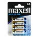 Maxell: Alkalická stužková batéria 1.5V AA LR6 4ks blisterové balenie