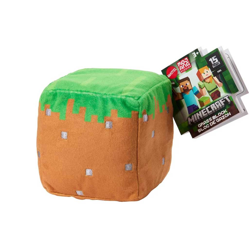 Minecraft Blocks plyšová postava - Trávny blok postava - Mattel