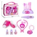 Set krásy v transparentnom ružovom kufri s príslušenstvom