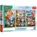Tlapková patrola Ostrov dinosaurov – 3 x 80-dielne puzzle – Trefl