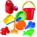 Veľký set do piesku s vlnovkovitým vedierkom 10 ks - D-Toys