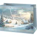 Veselé Vianoce zasnežená krajina vzor veľká taška na darčeky 26x13x33cm
