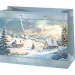 Veselé Vianoce zasnežená krajina vzorovaná stredne veľká darčeková taška 18x23x10cm