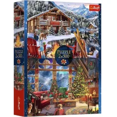Vianoce v horách 2x500ks puzzle - Trefl obrázok 1