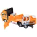 Žlté nákladné auto so žeriavom so svetlom a zvukom 1/38